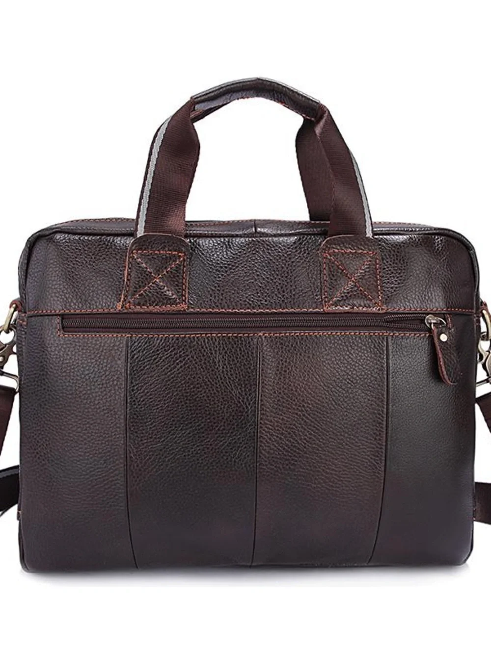 Men's Black Leather Briefcase Bag - Classic Professional Carry